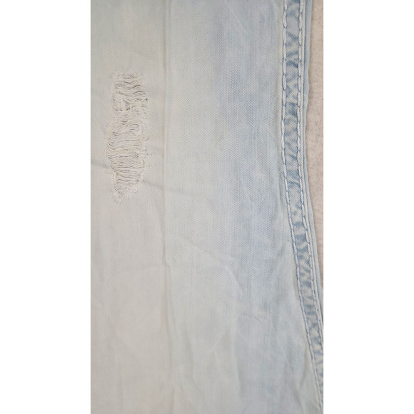 True Religion Straight Jeans Men's 36 Light Wash Distressed Denim Big Pocket Y2K - Picture 5 of 15